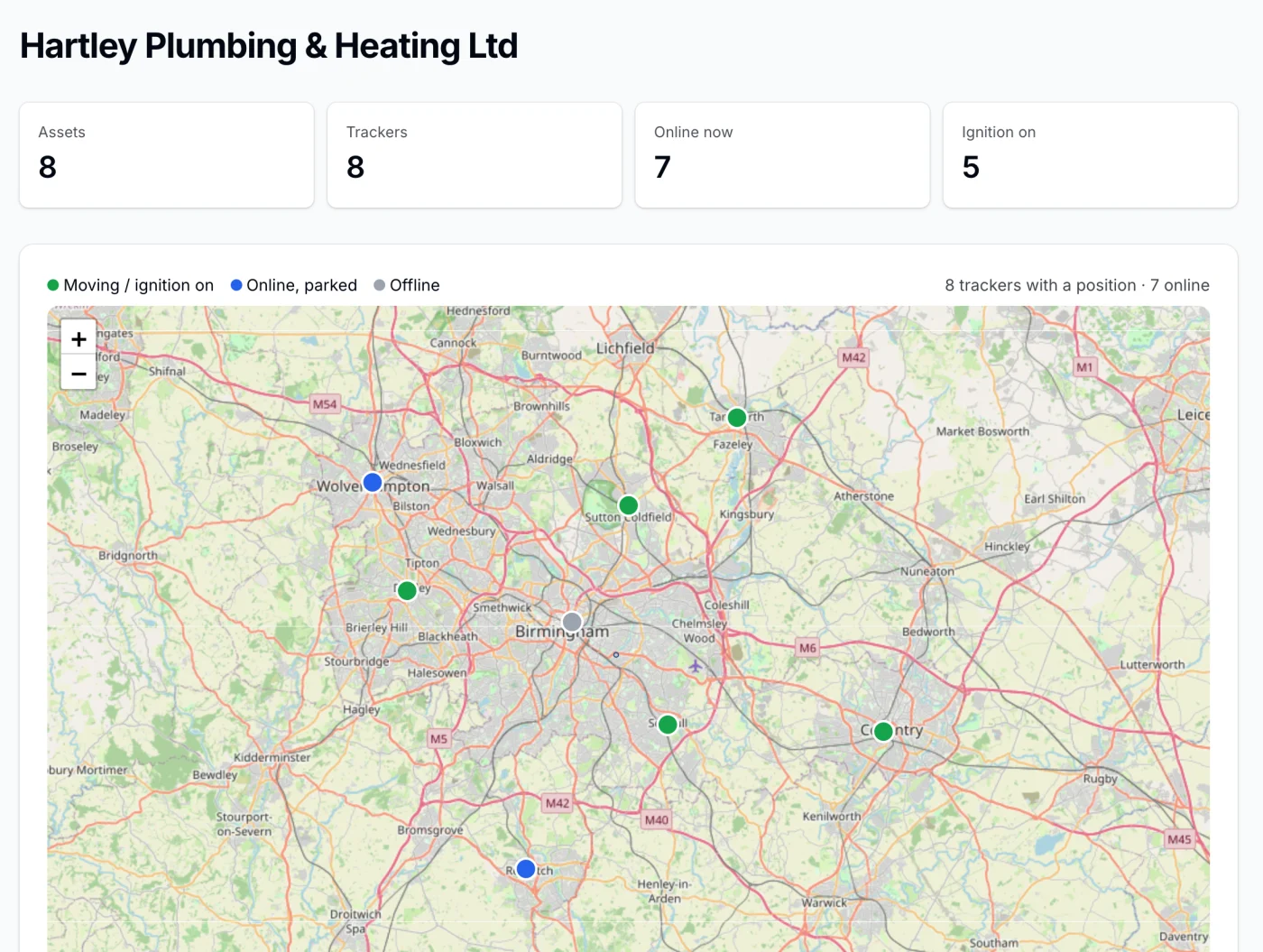 RA Tracking live map screen